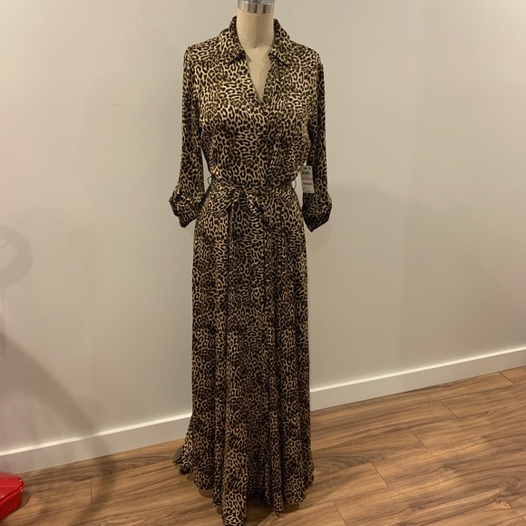 Inc Leopard Print Maxi Dress Size 6 